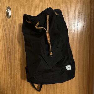 Herschel Supply Co. black Backpack – Canvas Drawstring, Leather Detail